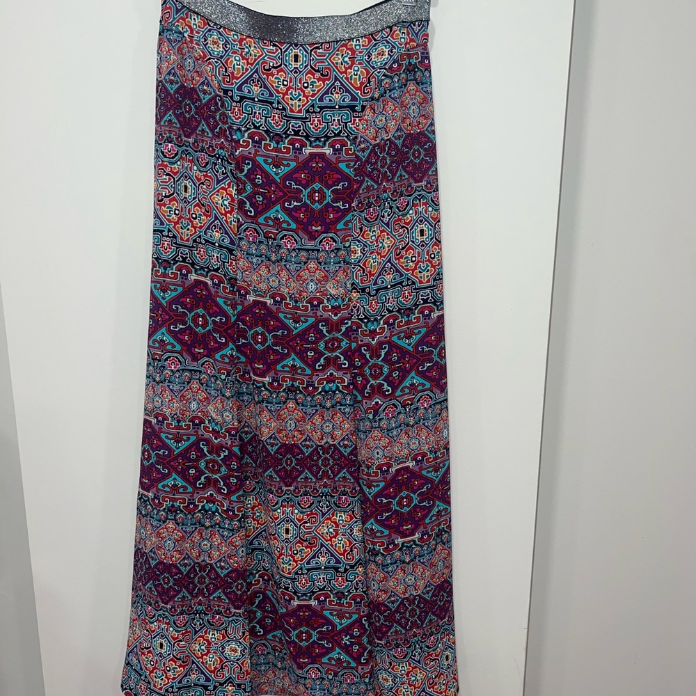 Colorful Patterned Maxi Skirt